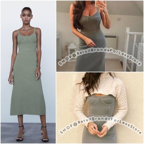 Zara Dresses & Skirts - ZARA Corset Bustier Faux Boning Bandage Knit Dress